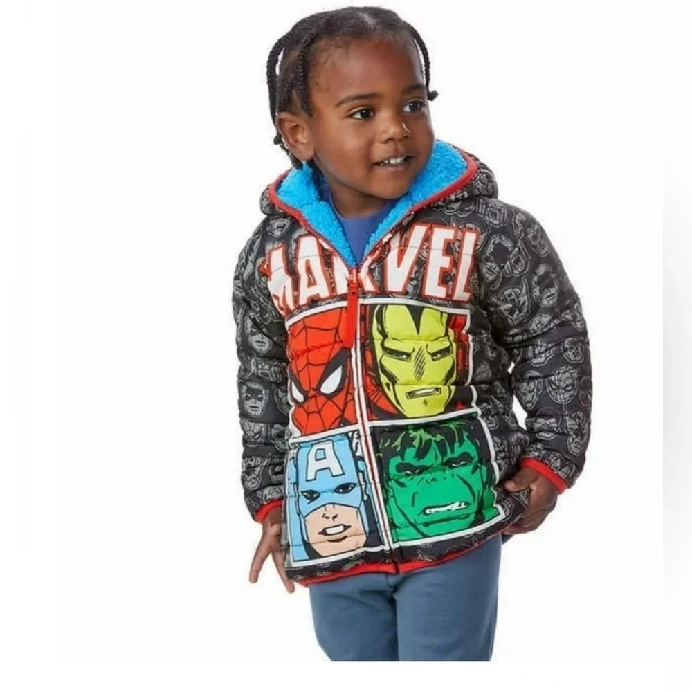 Marvel Character Kids' Reversible Jacket (Marvel/Blue, size 5 good condition